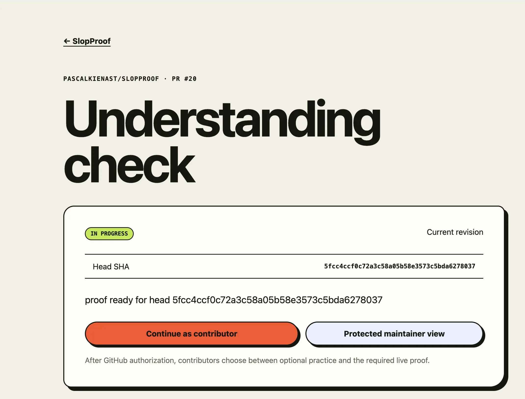 Understanding check opened from pull request 20